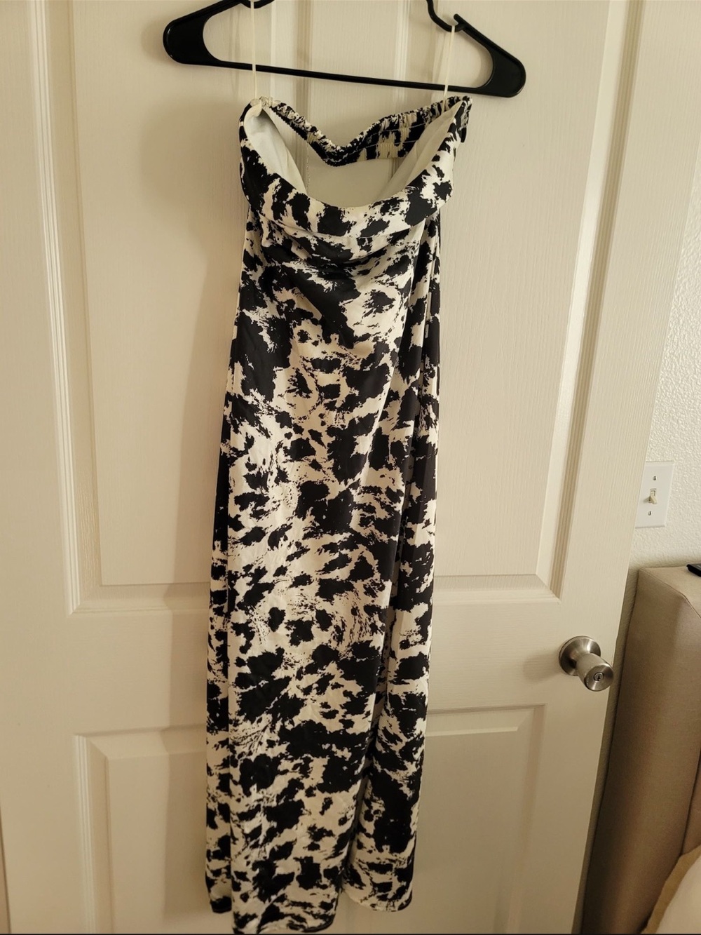 Black & White Strapless Maxi Dress
